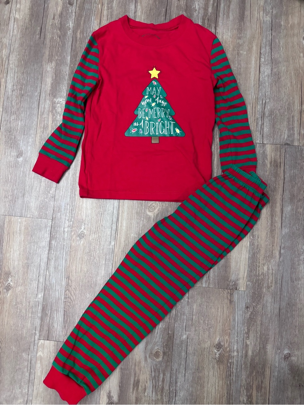 Red & Green Christmas Tree Kids Pajamas